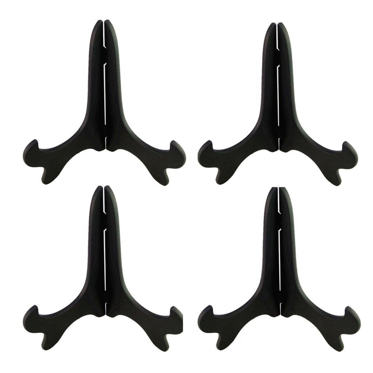 Artliving Black 4" Wood-Like Plastic Easels Plate Display Stands Picture Frame Stand Holder-Set of 4
